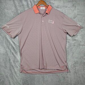 Mens XL Golf Polo Shirt Netjets McIlhenny Dry Goods Short Sleeve Orange & White